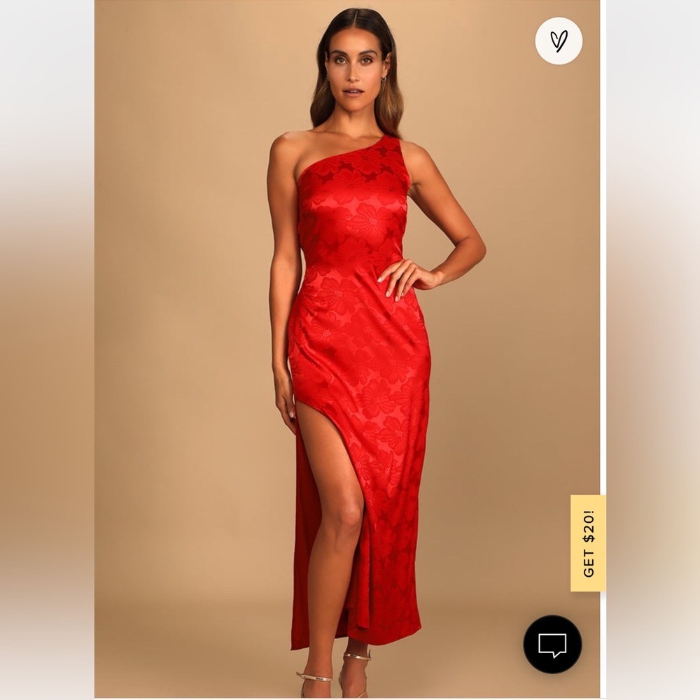 Chasing Desire Red Satin Midi from Lulus